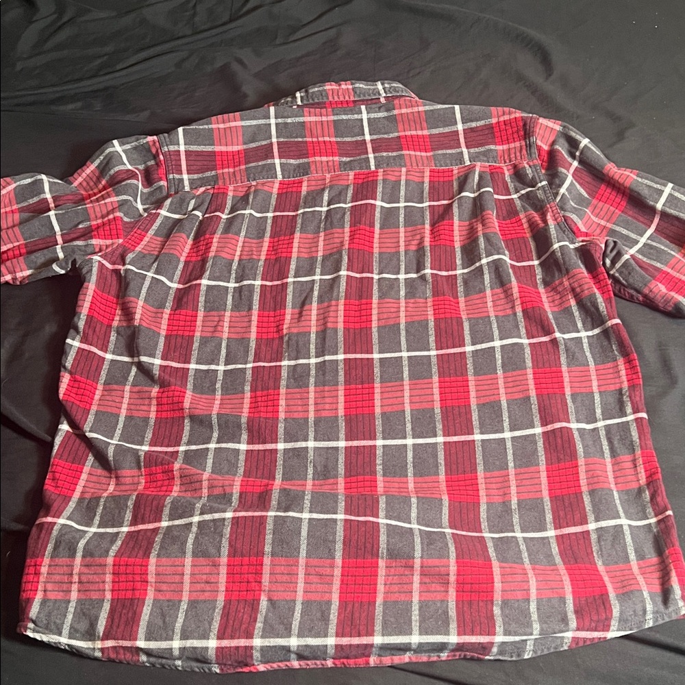 Weatherproof Vintage Men’s Red and Gray Plaid Button-Up Shirt Size Large - Picture 5 of 5